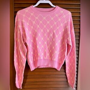 EllandEmm Pink Patterned Women's Sweater